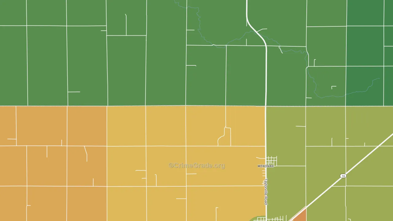 Wenonah, IL Map of Drug-Related Crime Rates