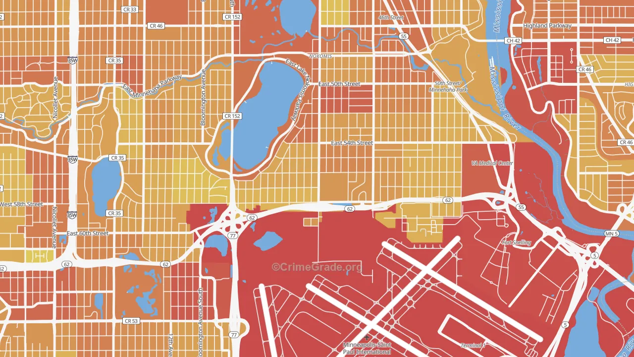 Wenonah, Minneapolis, MN Map of Drug-Related Crime Rates