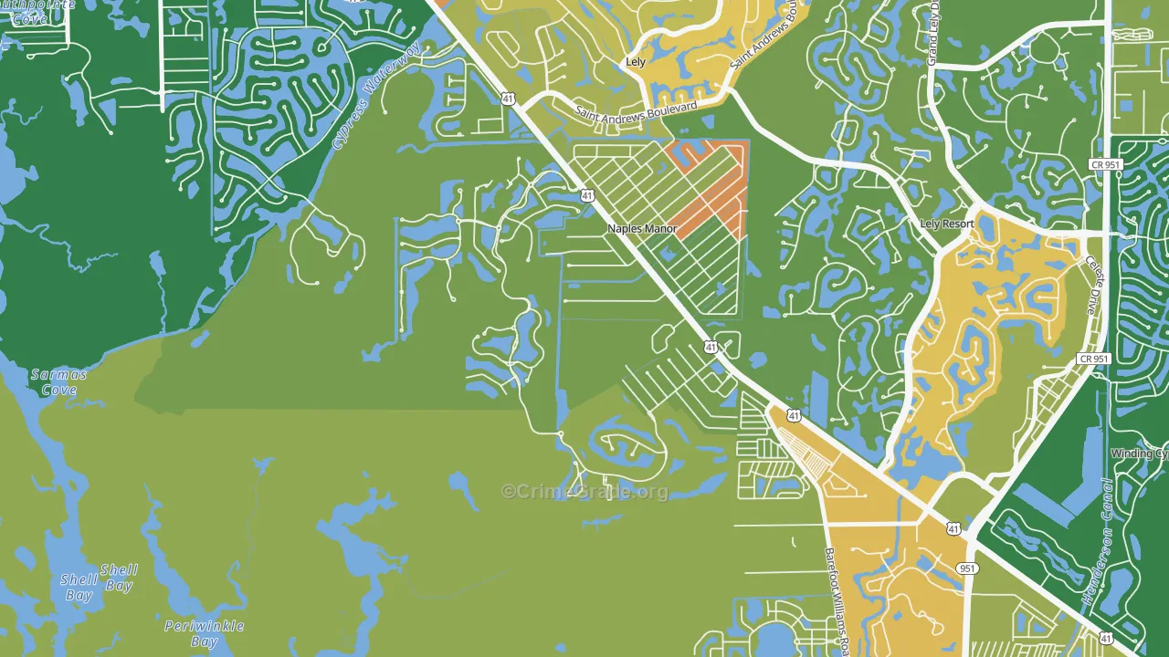 Wentworth Estates, Naples, FL Map of Drug-Related Crime Rates