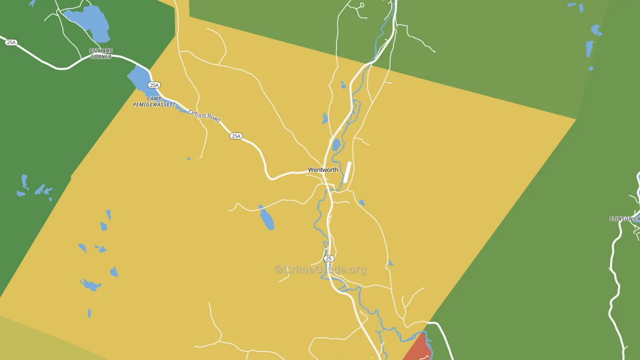 Wentworth, NH Map of Drug-Related Crime Rates