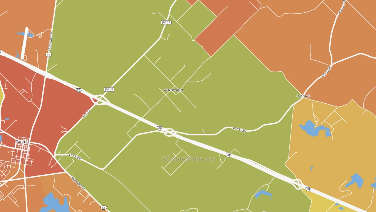 Wentworth, TX Map of Drug-Related Crime Rates