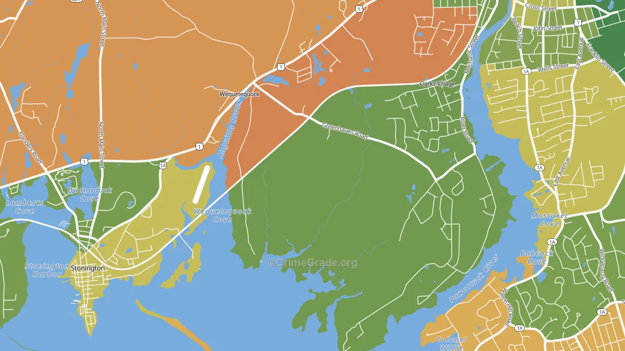 Wequetequock, CT Map of Drug-Related Crime Rates