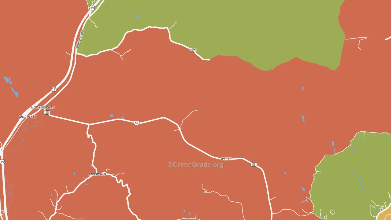 Werth, WV Map of Drug-Related Crime Rates