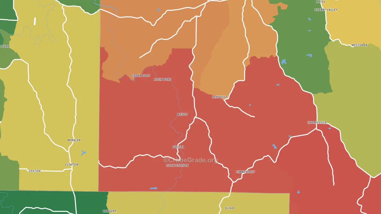 Wesco, MO Map of Drug-Related Crime Rates
