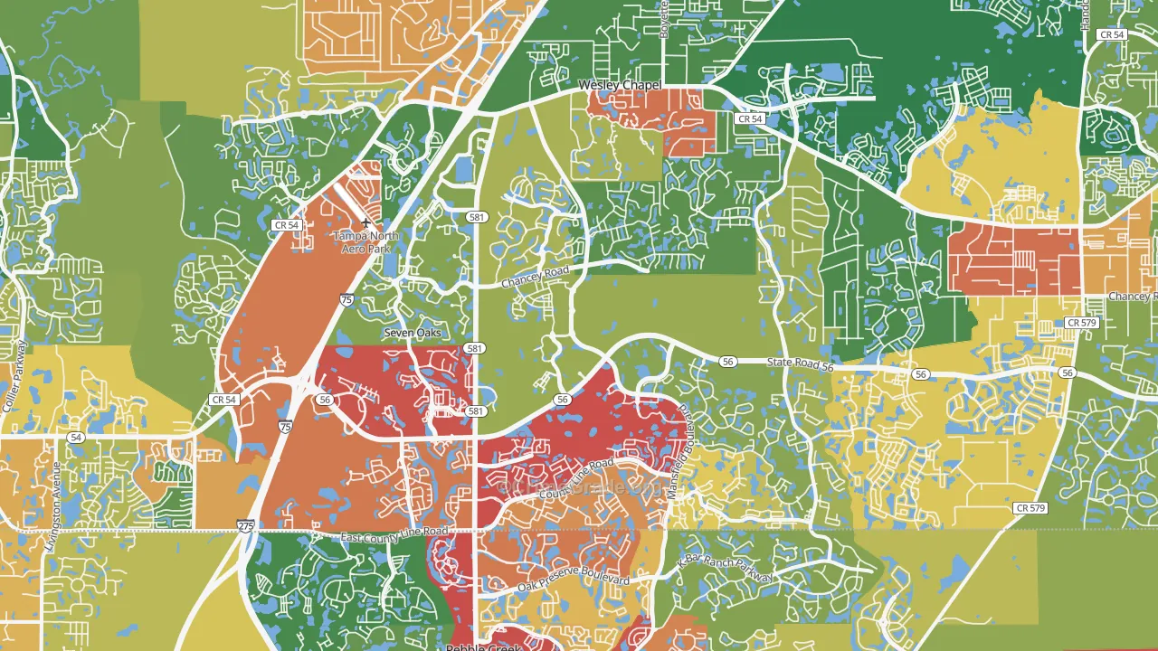 Wesley Chapel, FL Map of Drug-Related Crime Rates