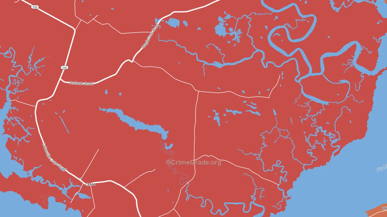 Wesley, MD Map of Drug-Related Crime Rates