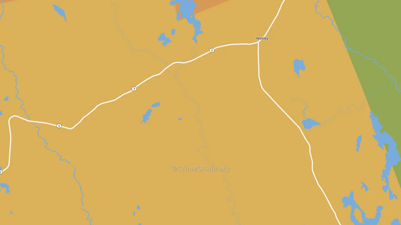 Wesley, ME Map of Drug-Related Crime Rates