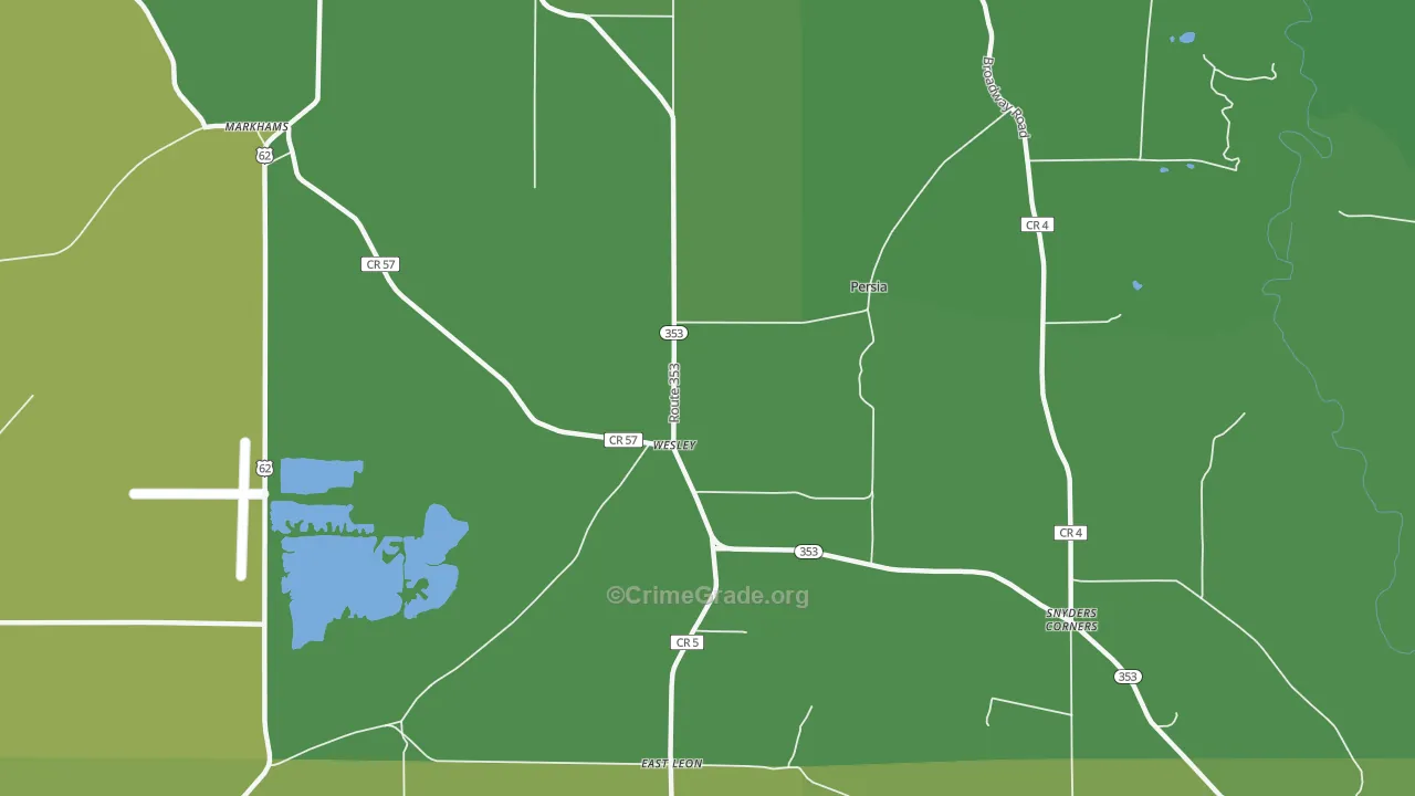 Wesley, NY Map of Drug-Related Crime Rates