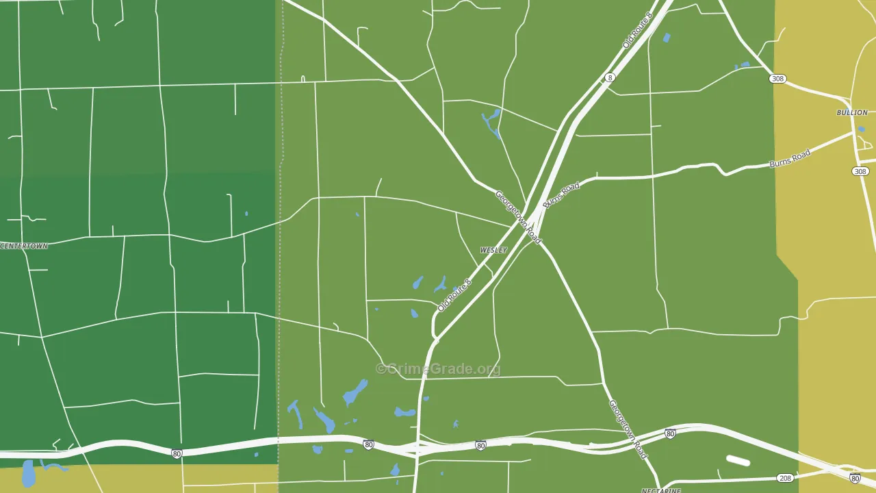 Wesley, PA Map of Drug-Related Crime Rates