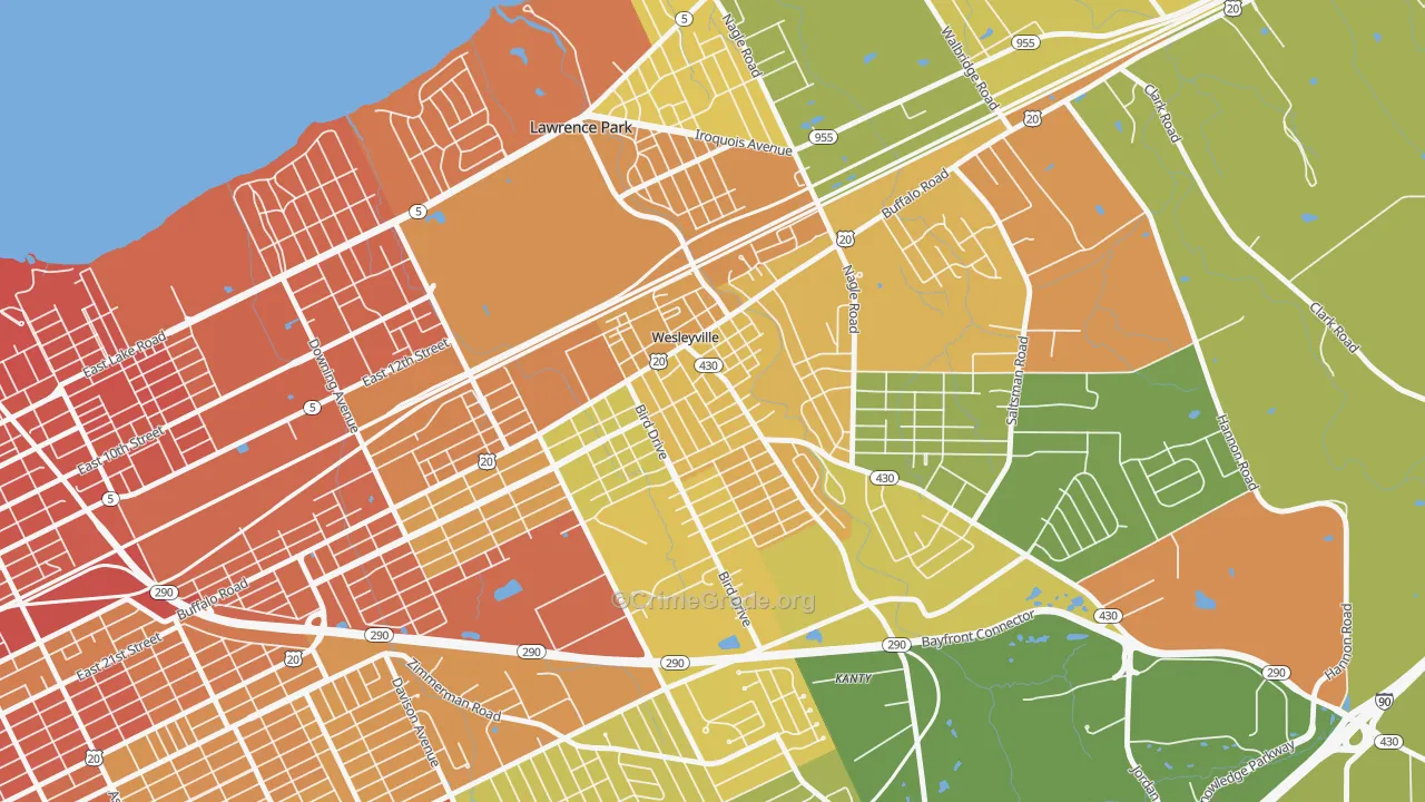 Wesleyville, PA Map of Drug-Related Crime Rates