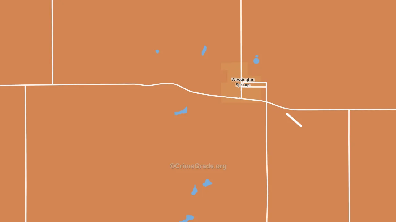 Wessington Springs, SD Map of Drug-Related Crime Rates
