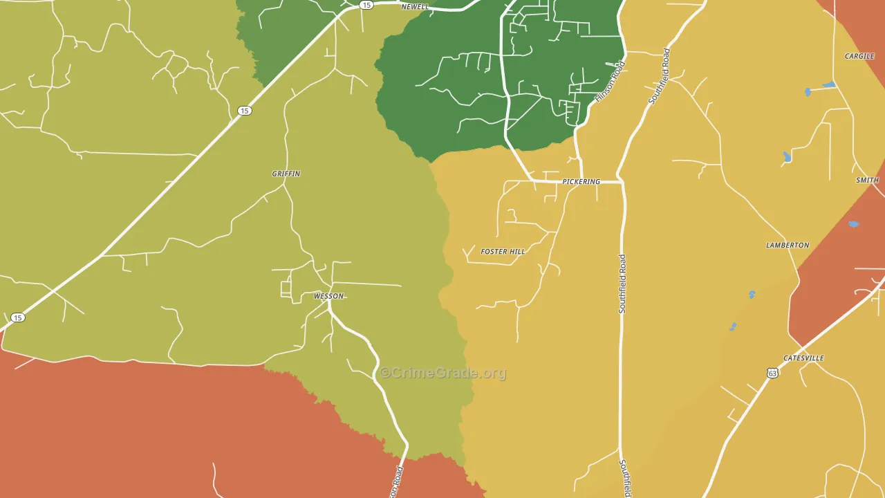 Wesson, AR Map of Drug-Related Crime Rates