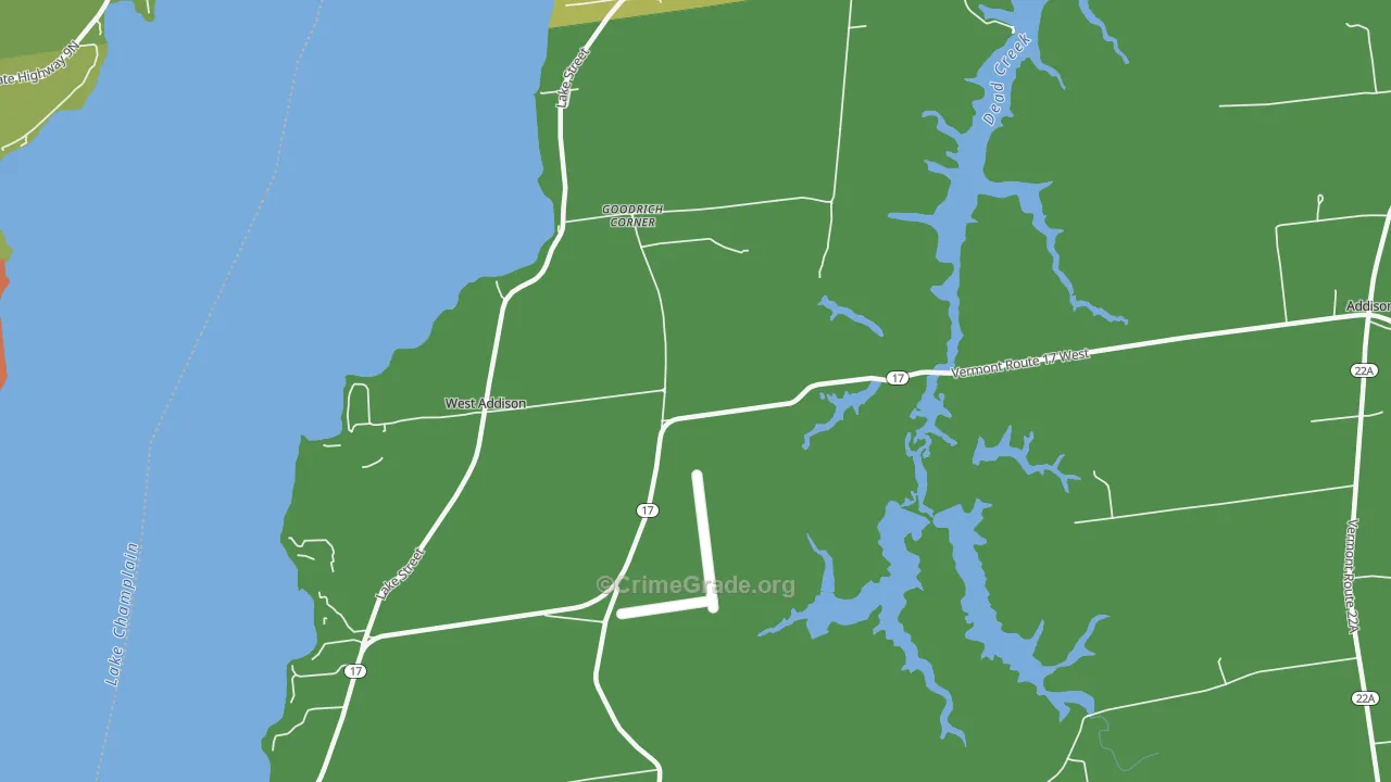 West Addison, VT Map of Drug-Related Crime Rates