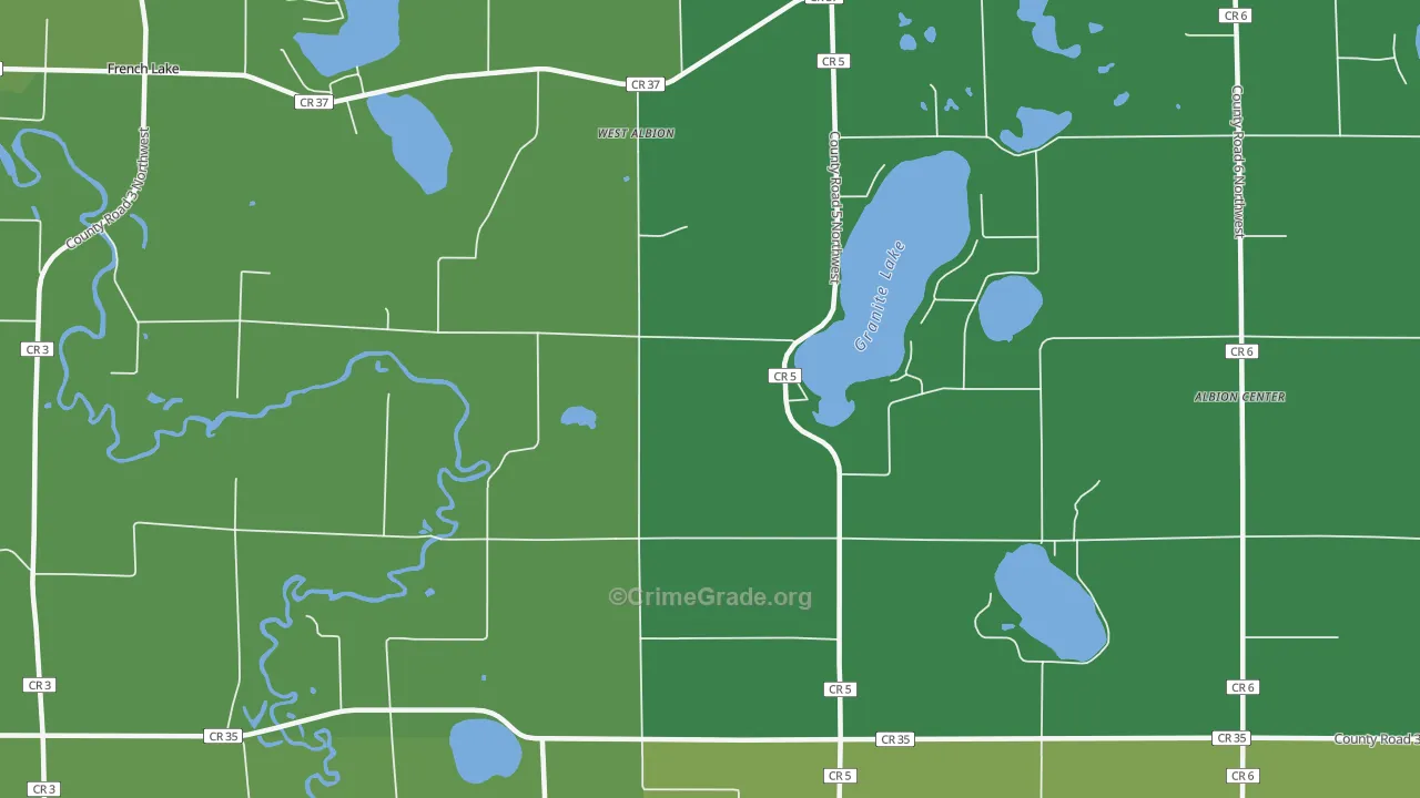 West Albion, MN Map of Drug-Related Crime Rates