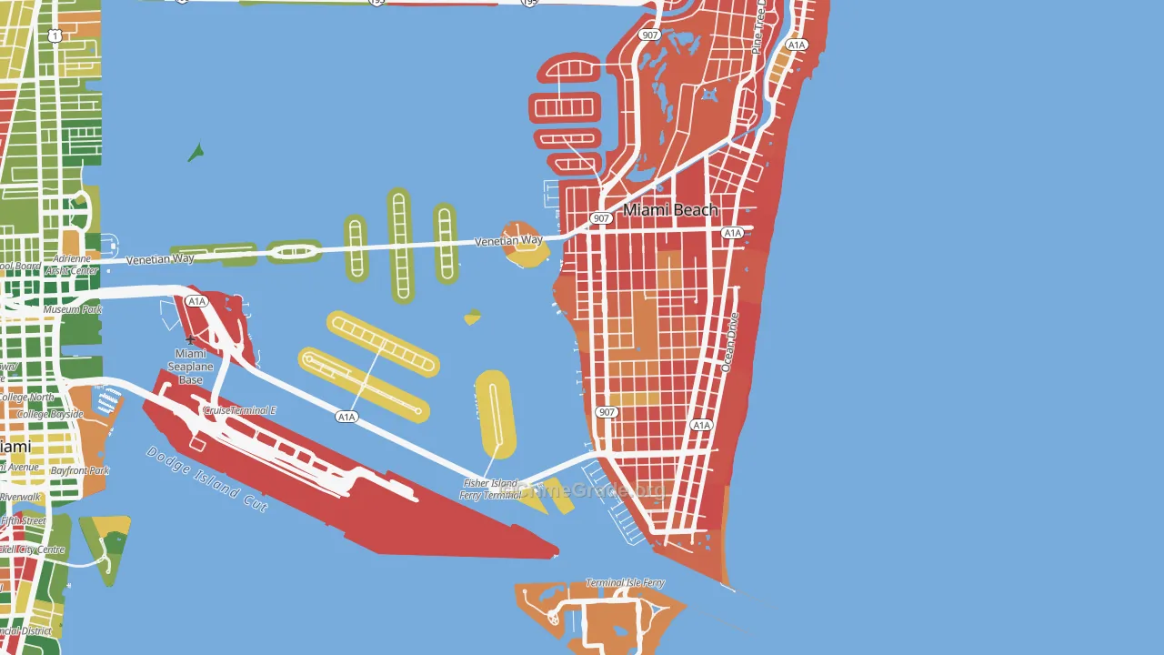 West Avenue, Miami Beach, FL Map of Drug-Related Crime Rates