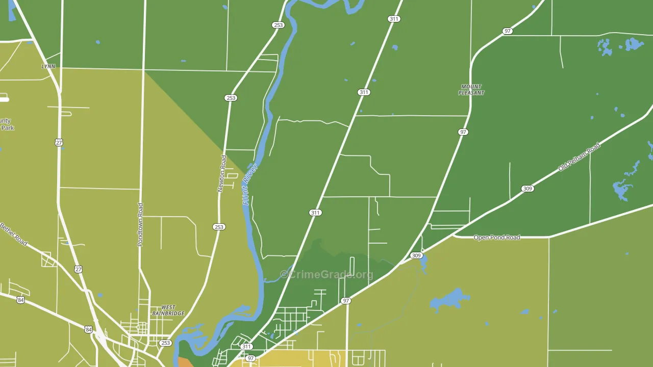 West Bainbridge, GA Map of Drug-Related Crime Rates