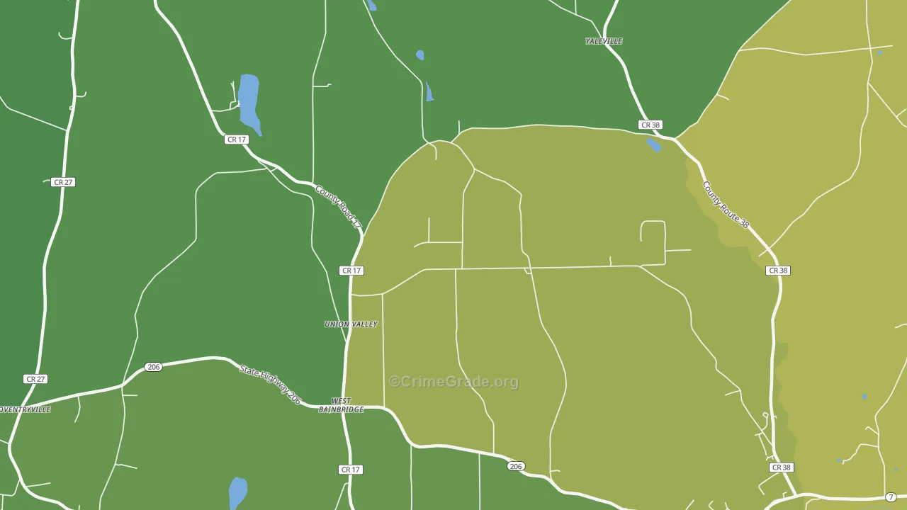 West Bainbridge, NY Map of Drug-Related Crime Rates