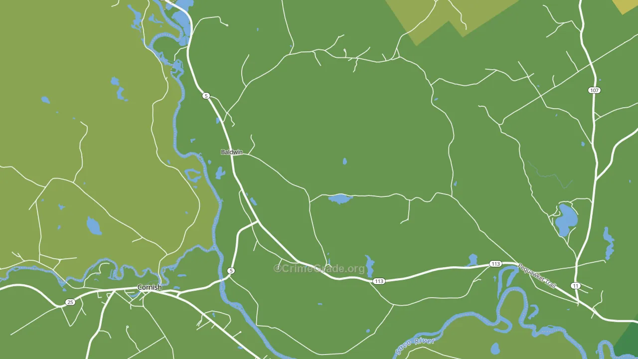 West Baldwin, ME Map of Drug-Related Crime Rates