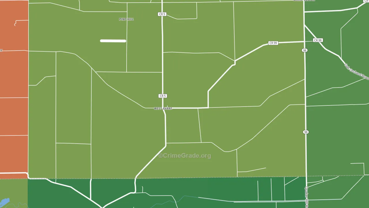 West Barre, NY Map of Drug-Related Crime Rates