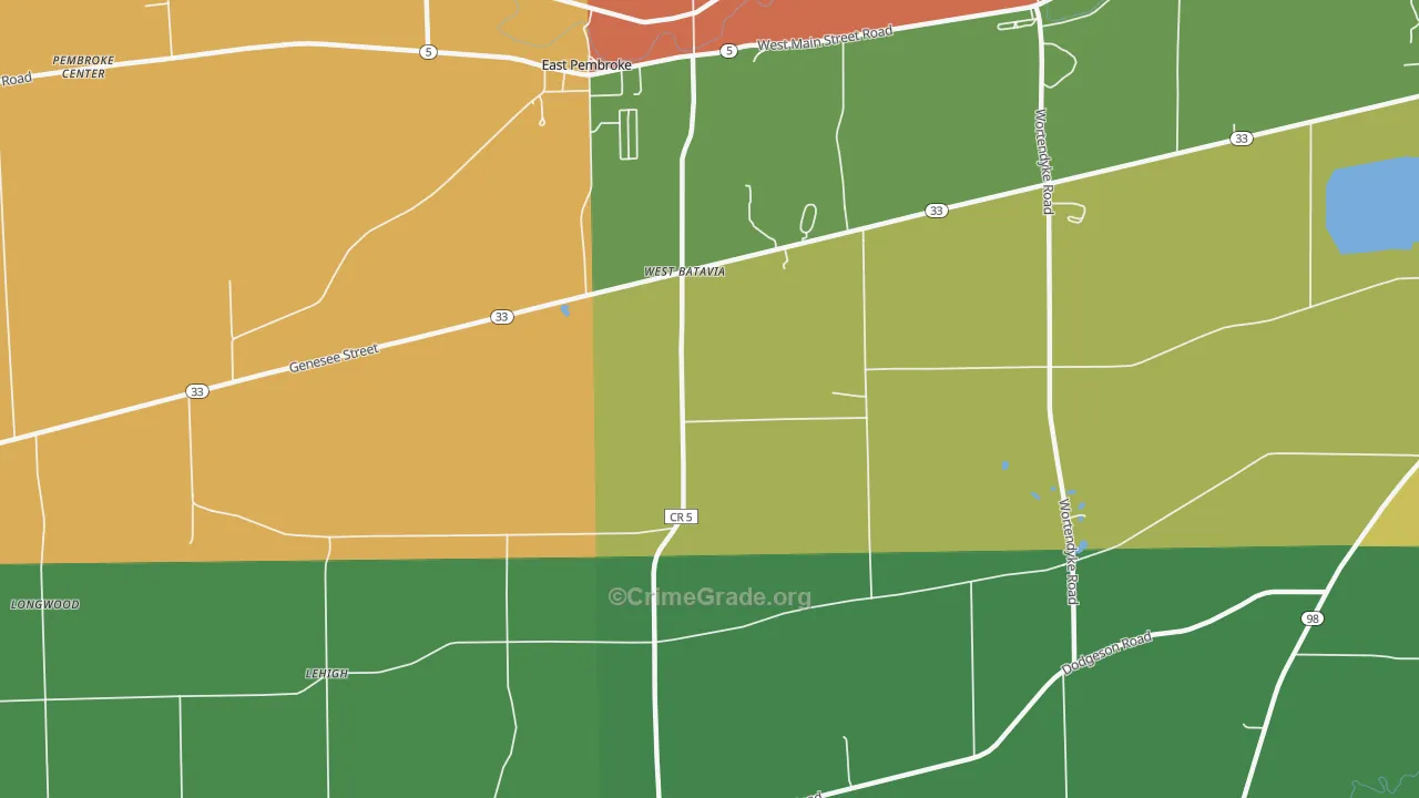 West Batavia, NY Map of Drug-Related Crime Rates