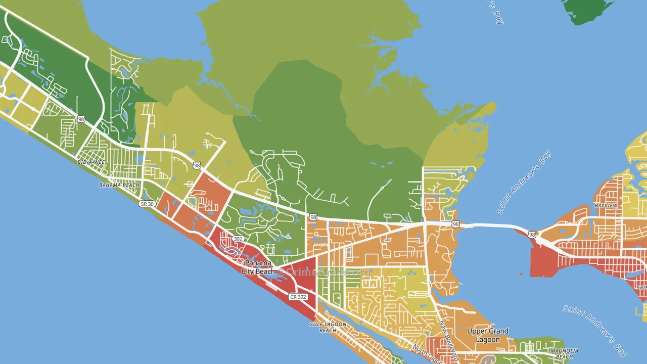 West Bay, FL Map of Drug-Related Crime Rates