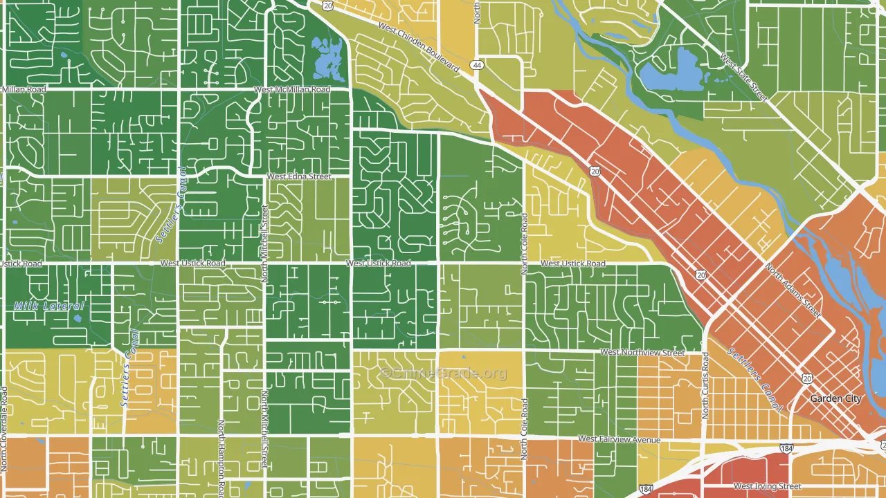 West Bench, Boise, ID Map of Drug-Related Crime Rates