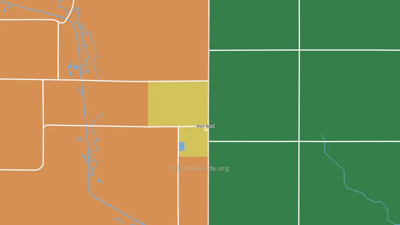 West Bend, IA Map of Drug-Related Crime Rates