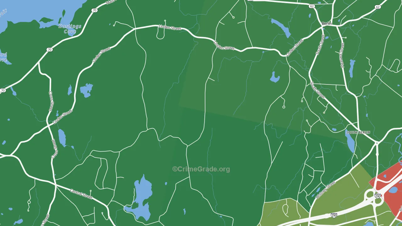 West Berlin, MA Map of Drug-Related Crime Rates