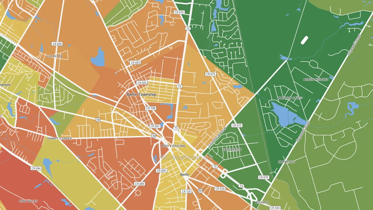 West Berlin, NJ Map of Drug-Related Crime Rates