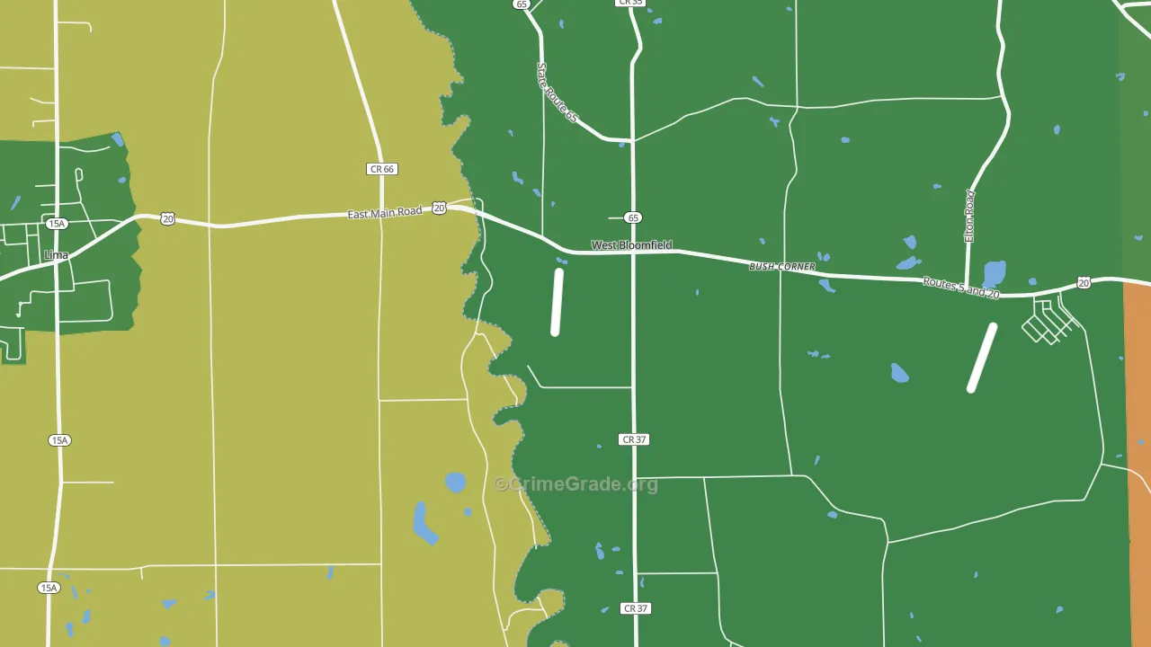 West Bloomfield, NY Map of Drug-Related Crime Rates