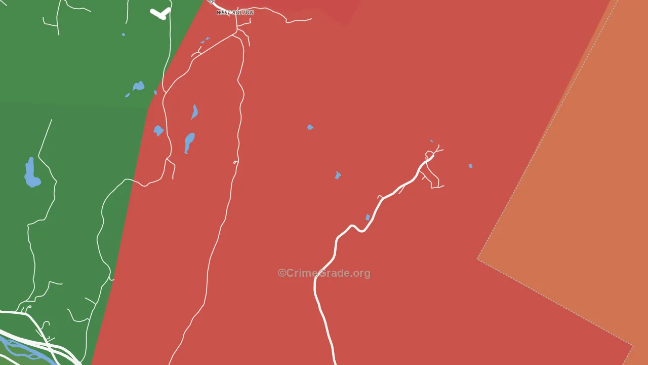 West Bolton, VT Map of Drug-Related Crime Rates