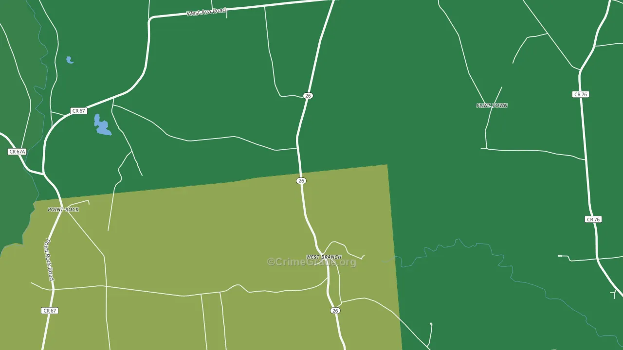 West Branch, NY Map of Drug-Related Crime Rates
