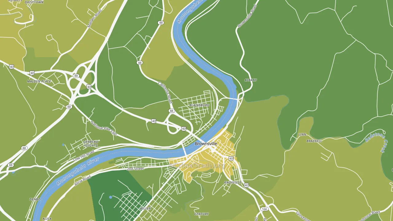 West Brownsville, PA Map of Drug-Related Crime Rates