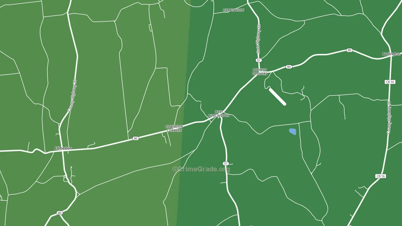 West Burlington, NY Map of Drug-Related Crime Rates