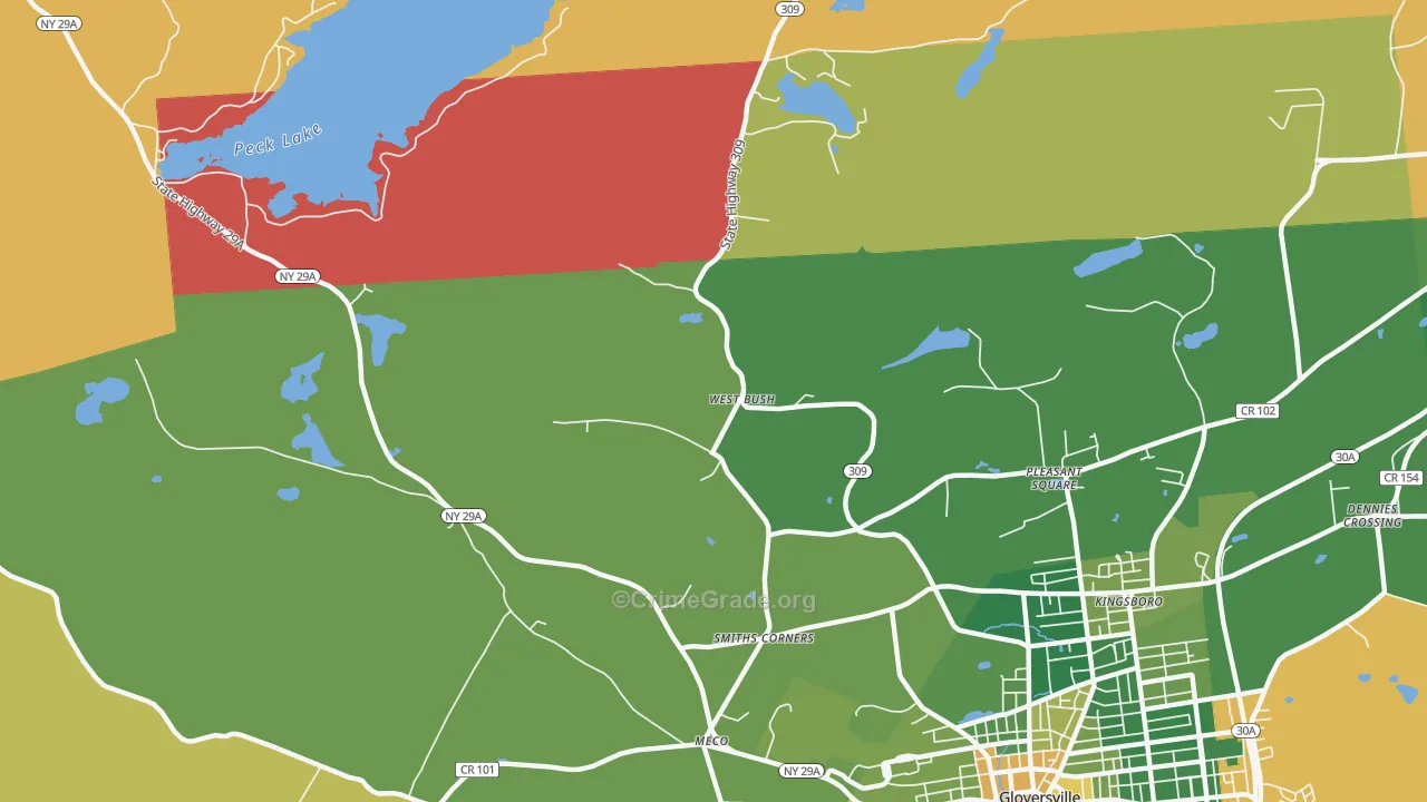 West Bush, NY Map of Drug-Related Crime Rates