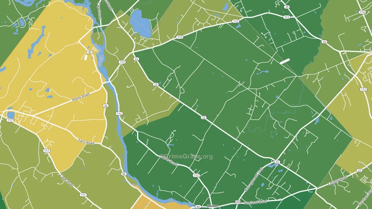 West Buxton, ME Map of Drug-Related Crime Rates