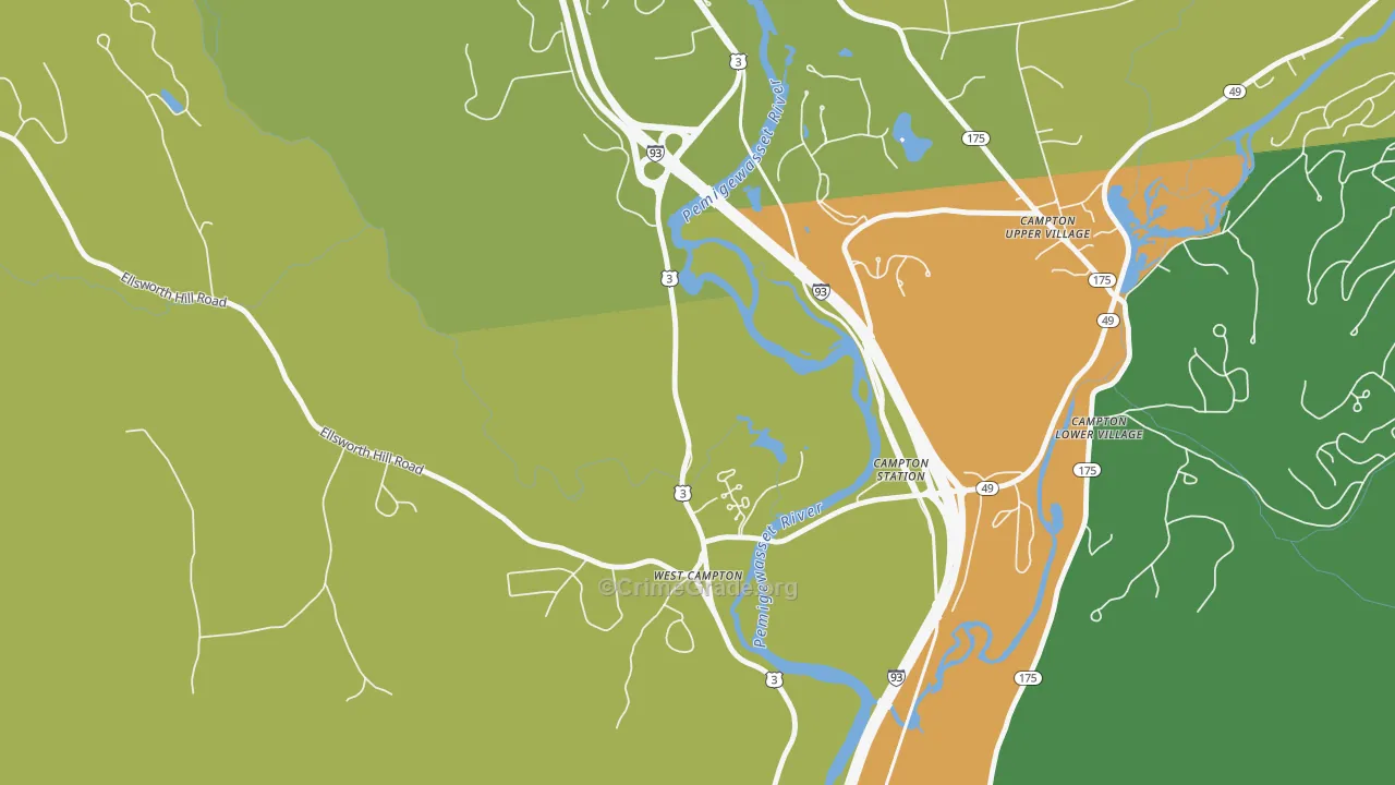 West Campton, NH Map of Drug-Related Crime Rates