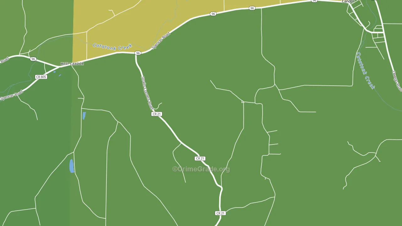 West Candor, NY Map of Drug-Related Crime Rates