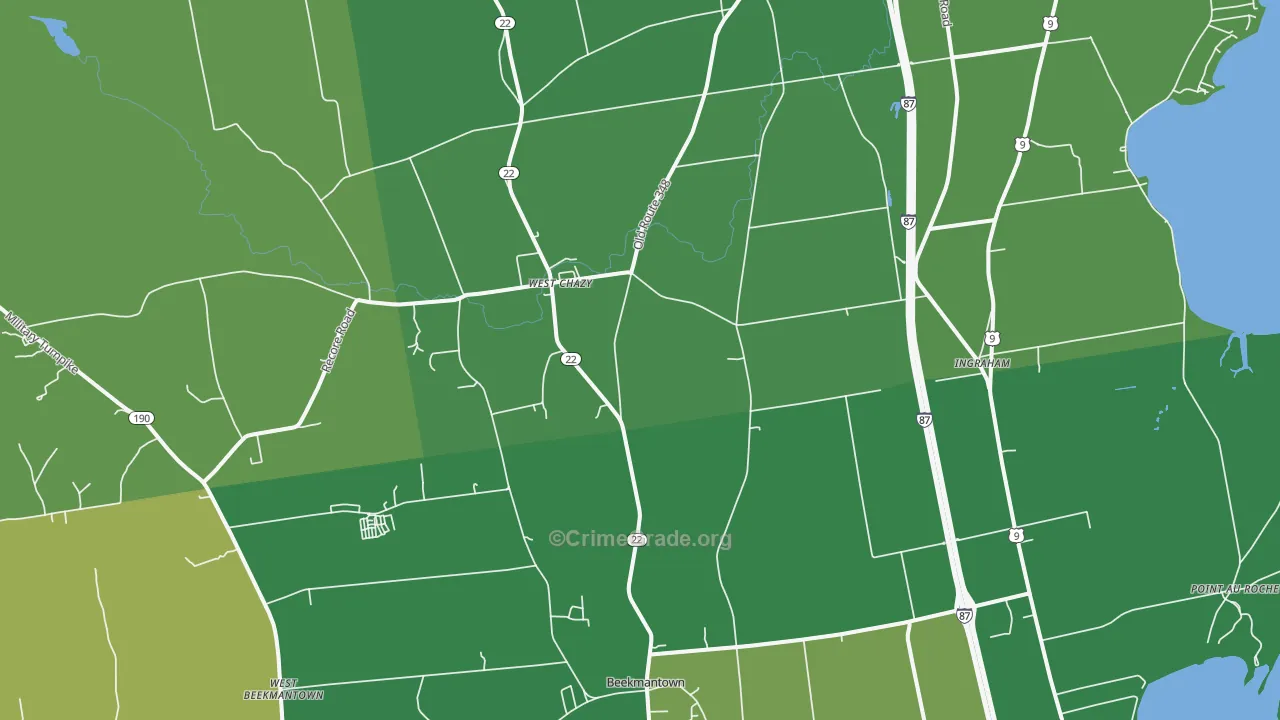 West Chazy, NY Map of Drug-Related Crime Rates
