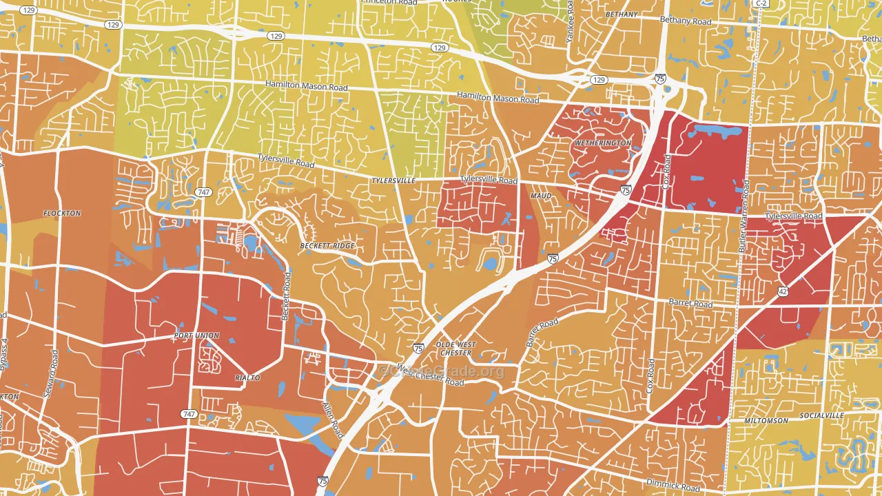 West Chester, OH Map of Drug-Related Crime Rates