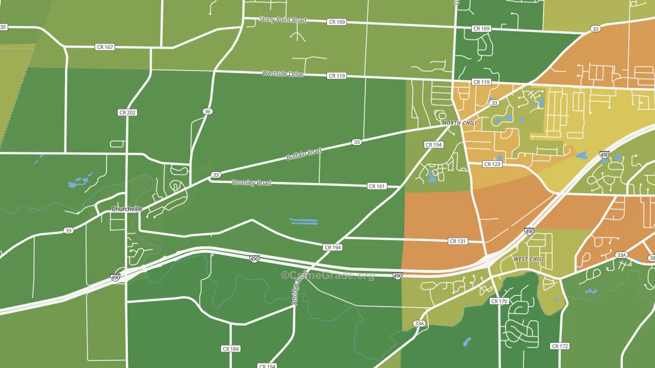 West Chili, NY Map of Drug-Related Crime Rates