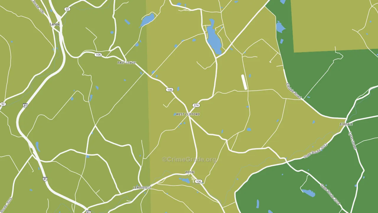 West Clifford, PA Map of Drug-Related Crime Rates