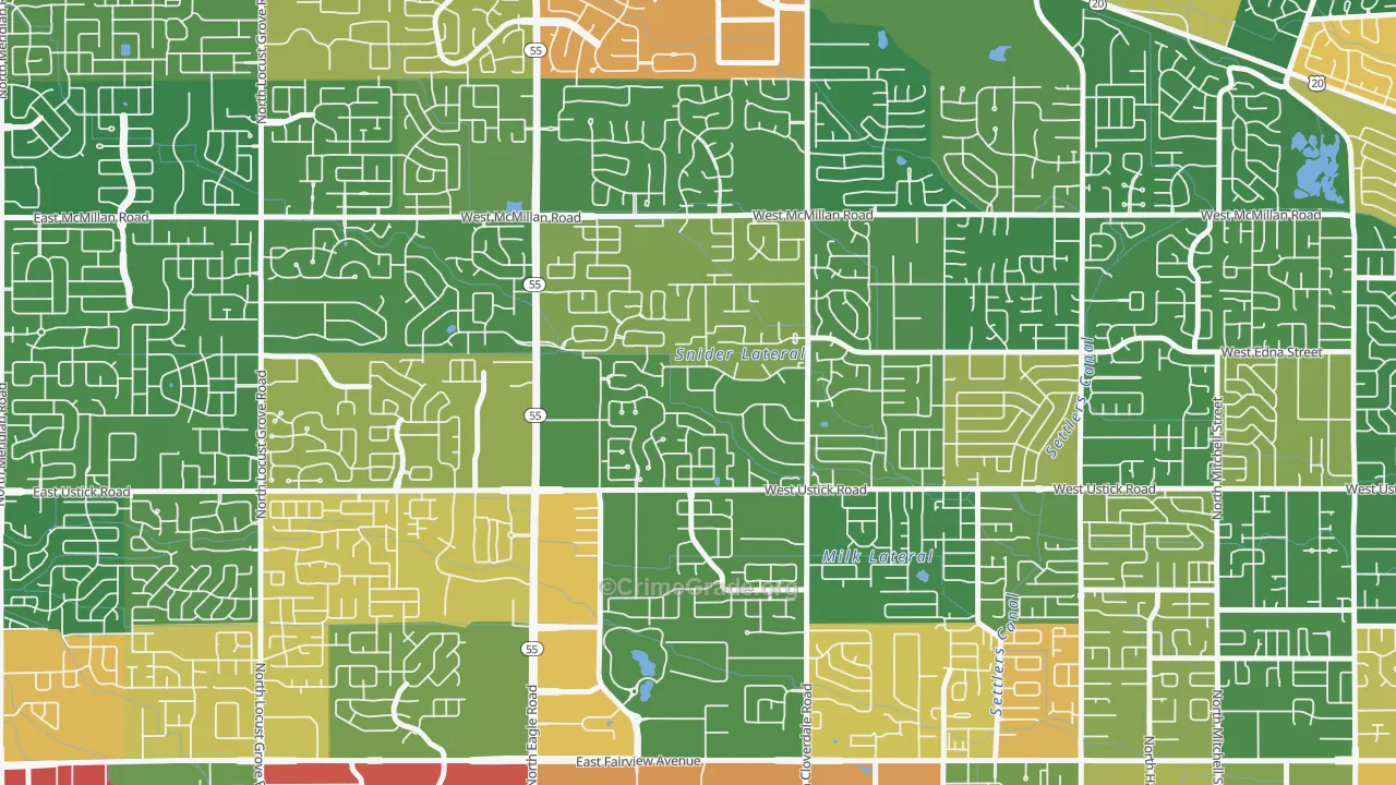 West Cloverdale, Boise, ID Map of Drug-Related Crime Rates