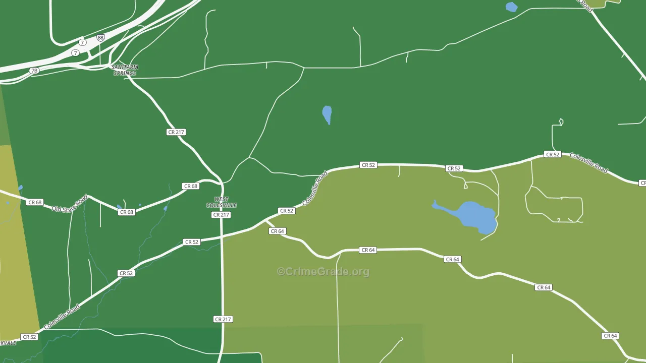 West Colesville, NY Map of Drug-Related Crime Rates