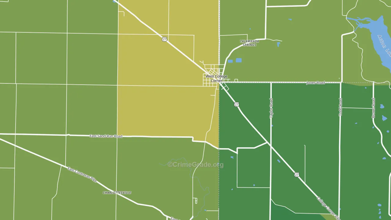 West College Corner, IN Map of Drug-Related Crime Rates