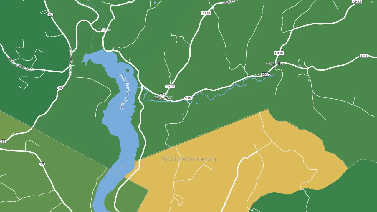 West Conesville, NY Map of Drug-Related Crime Rates