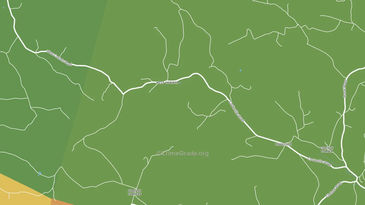 West Corinth, VT Map of Drug-Related Crime Rates