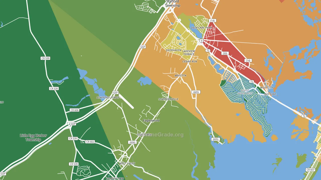 West Creek, NJ Map of Drug-Related Crime Rates