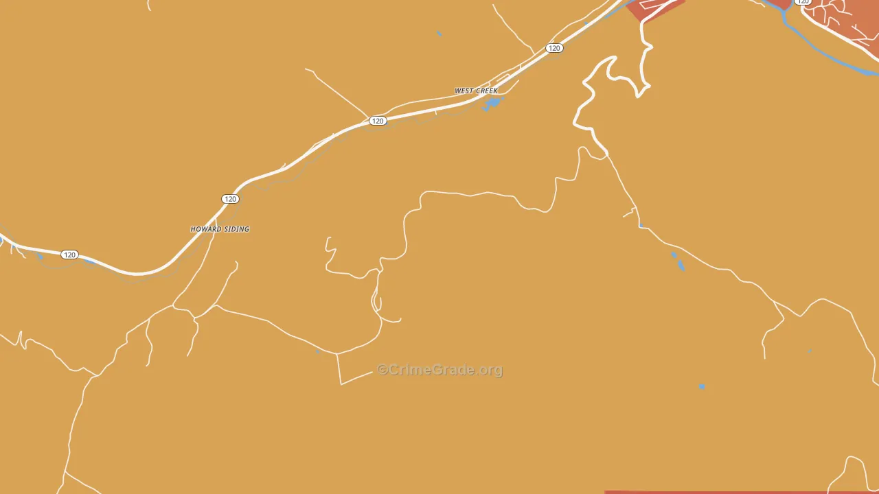 West Creek, PA Map of Drug-Related Crime Rates