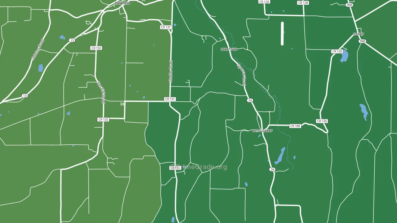 West Danby, NY Map of Drug-Related Crime Rates